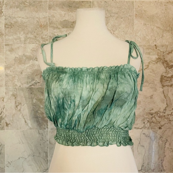 Lulus Tie-Dye Smocked Cropped Tank Top - Picture 2 of 7